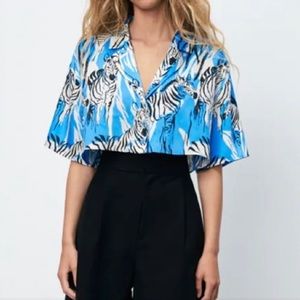 Zara Zebra crop shirt